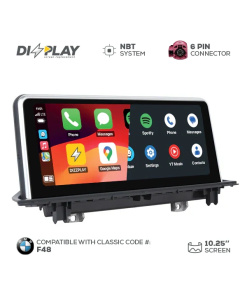 Pantalla multimedia ZZ2 de 10,25" para BMW X1 (F48) 2015–2017 equipado con el sistema NBT