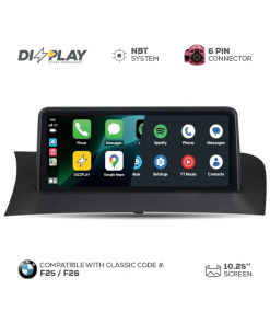 Pantalla multimedia ZZ2 de 10,25" para BMW X3/X4 (F25/F26) 2013–2016 equipado con el sistema NBT – UHD