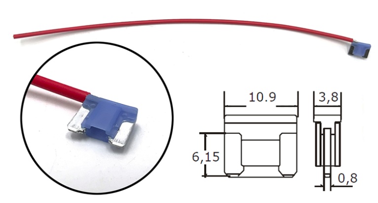 MINI FUSIBLE 15A CON CABLE (UNIDAD)