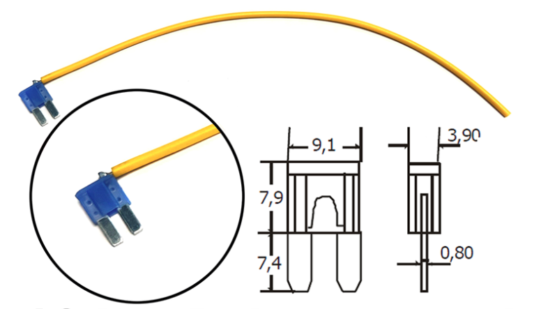 MINI FUSIBLE 15A CON CABLE (UNIDAD)