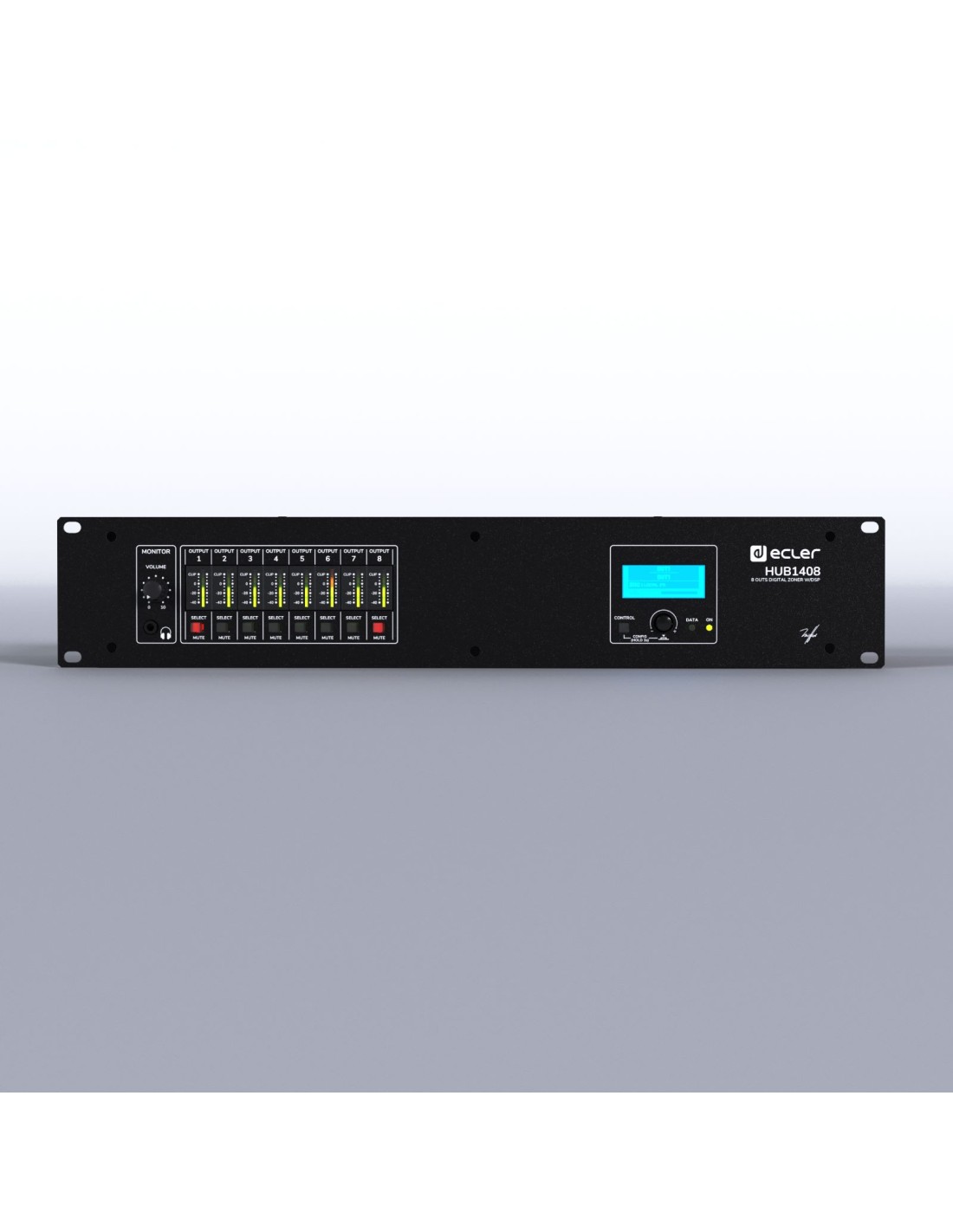 Ecler zonificador digital HUB1408 | 14 in / 8 out | DSP | plug&play - Imagen 2